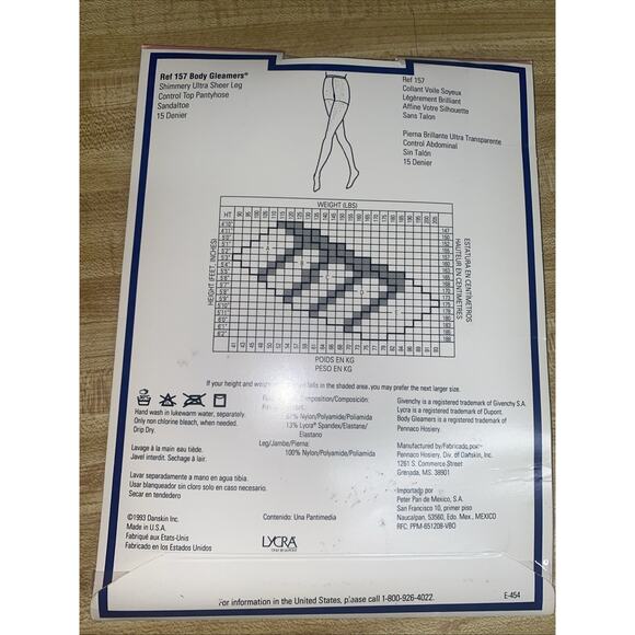 Givenchy Body Gleamers Hosiery Shimmery Ultra Sheer Control Top Cream Size B - Picture 4 of 5